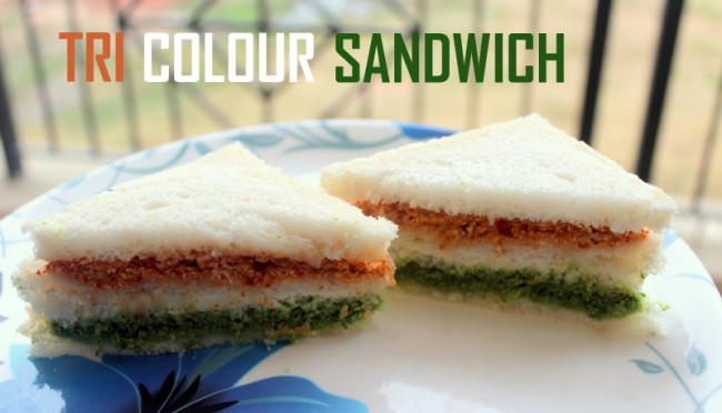 Tri coloured sandwich