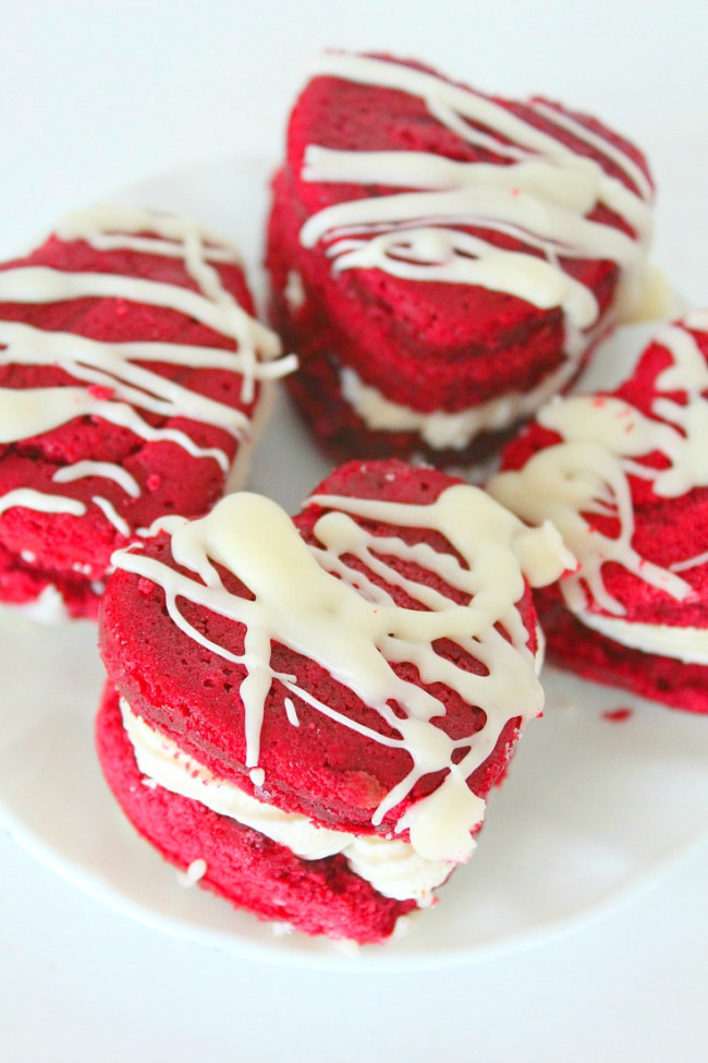 Valentine's Day Heart Red Velvet Sandwich cakes
