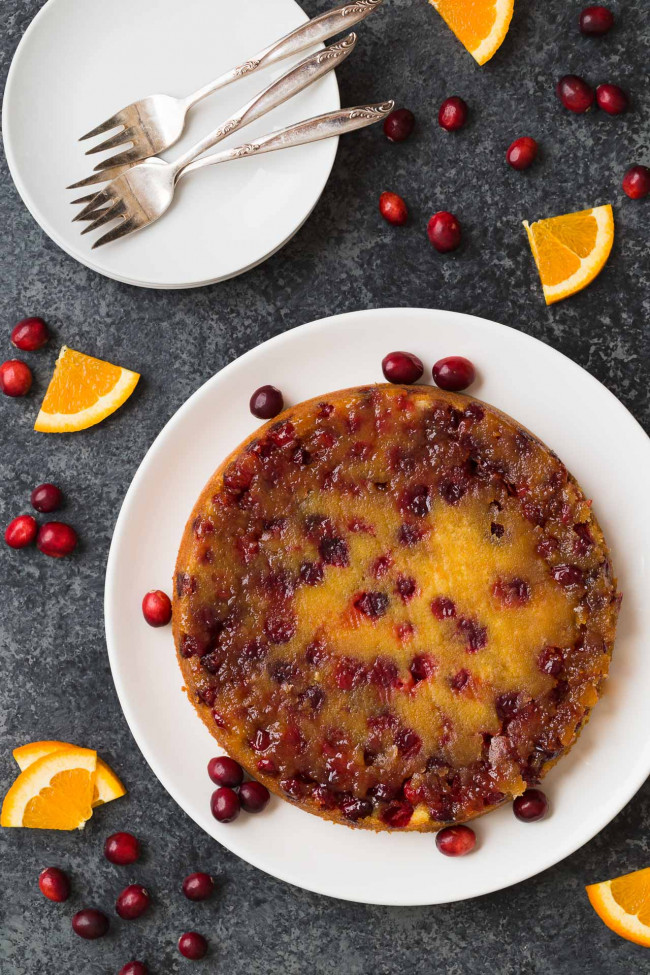 Cranberry Orange Upside-down Cake