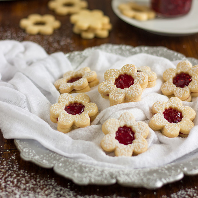 Linzer Cookies with Raspberry Jam