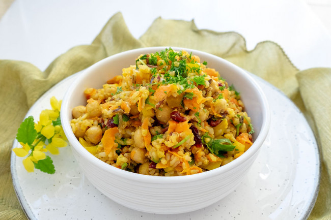 Moroccan Chickpea And Rice Salad