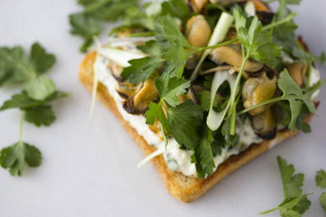Mussel Toast With Herbs And Capers