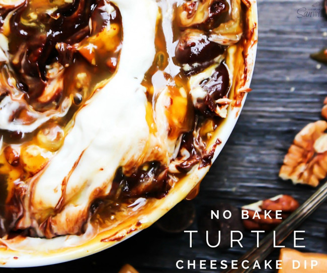 No Bake Turtle Cheesecake Dip