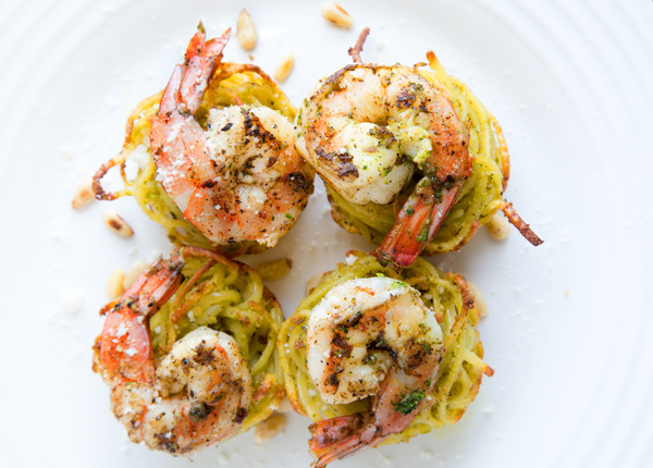 Pasta Nests with Pan Seared Shrimp – Entertaining with Pizzazz