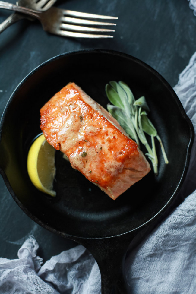 Pan Seared Salmon with Sage Brown Butter Sauce