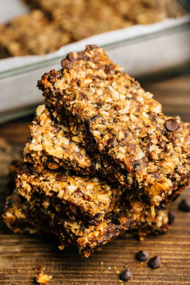 peanut butter chocolate granola bars - vegan, gluten free