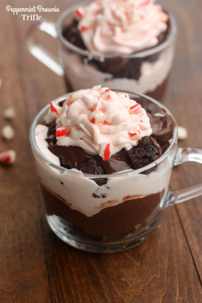 Peppermint Brownie Trifle