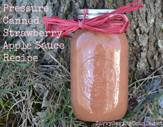 How to Make and Pressure Can Strawberry Apple Sauce - Savvy Saving Couple