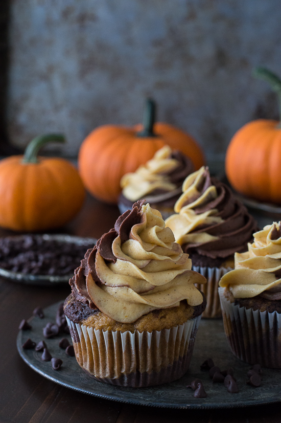 Pumpkin Chocolate Cupcakes