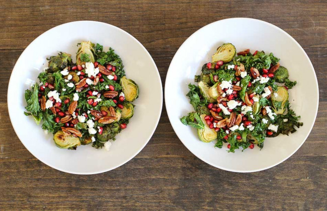 Roasted Brussels Sprout Salad with Pomegranate