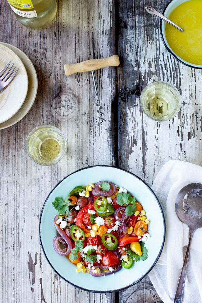 Roasted Vegetable Salad With Feta Vinaigrette