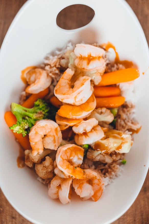 Shrimp Rice Bowl With Sweet Teriyaki Glaze