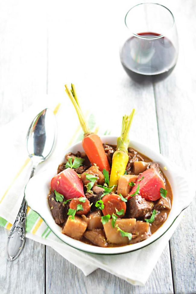 Slow Cooker Beef Stew With Root Vegetables