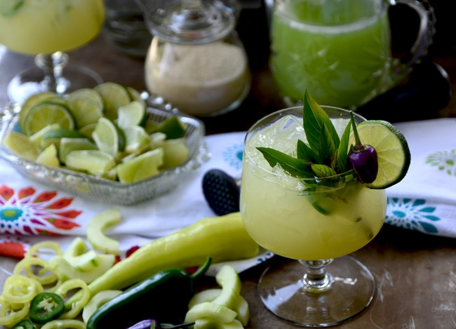 Spicy Thai Basil Cucumber Cocktail