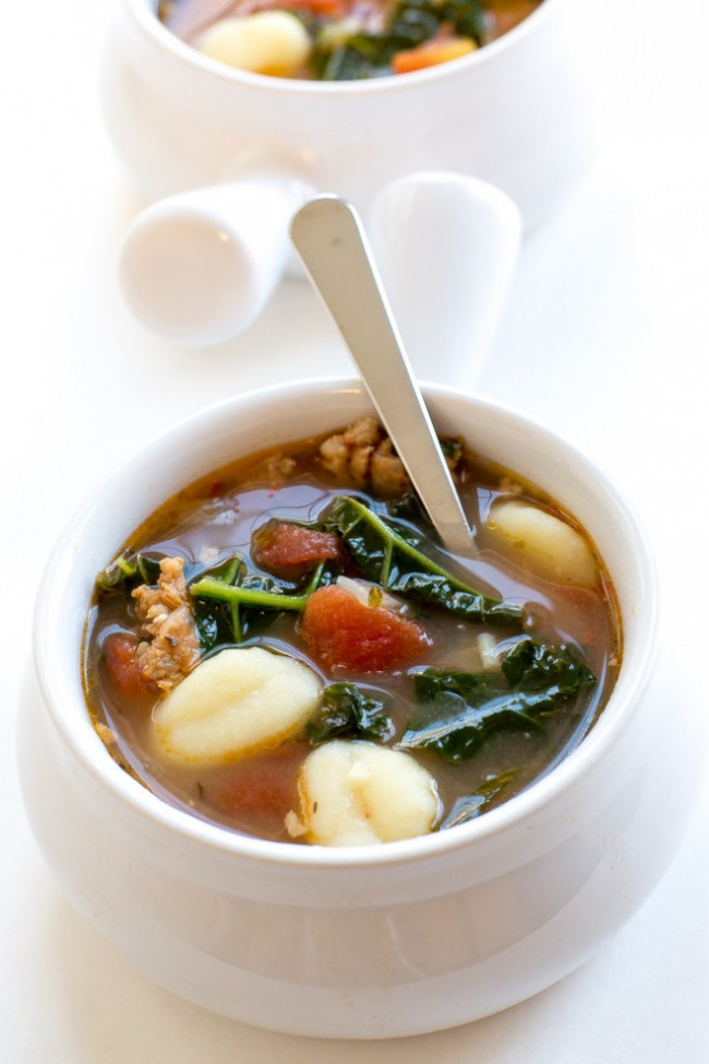 Italian Gnocchi Soup with Kale and Sausage