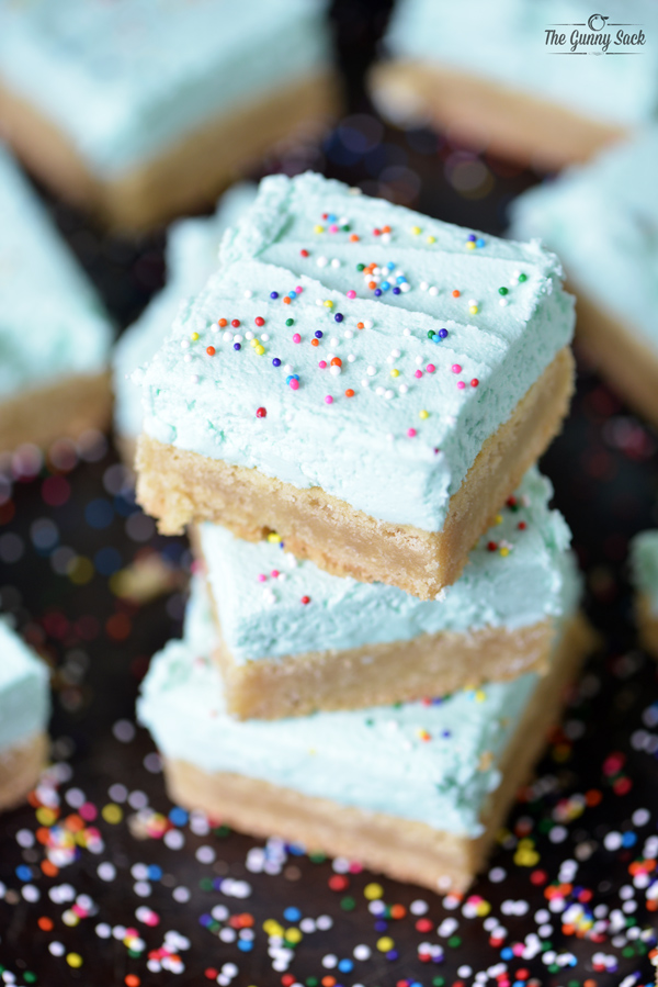 Brown Butter Sugar Cookie Bars & Fluffy Buttercream Frosting