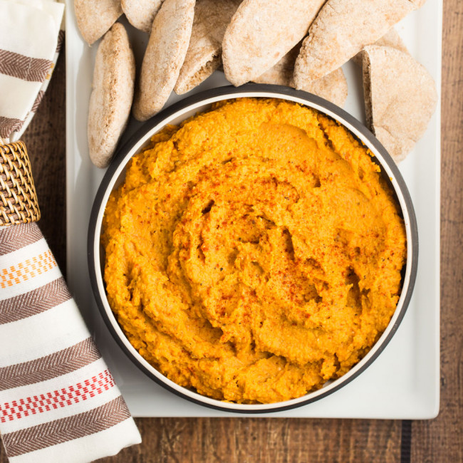 Sweet Potato and Roasted Red Pepper Hummus