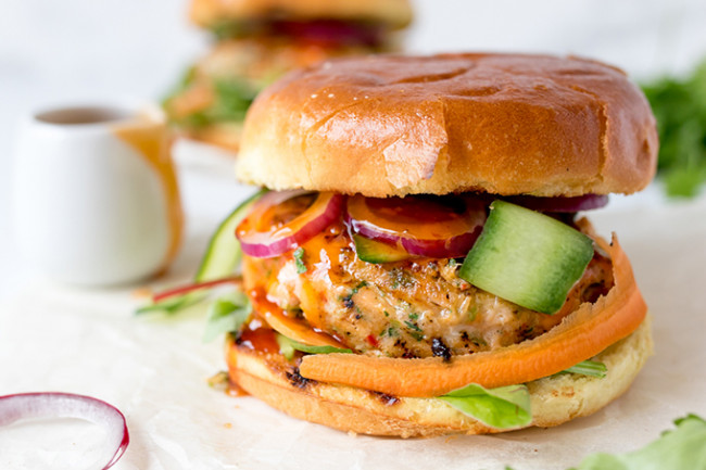 Thai Style Fish Burgers With Sweet Chilli Sauce