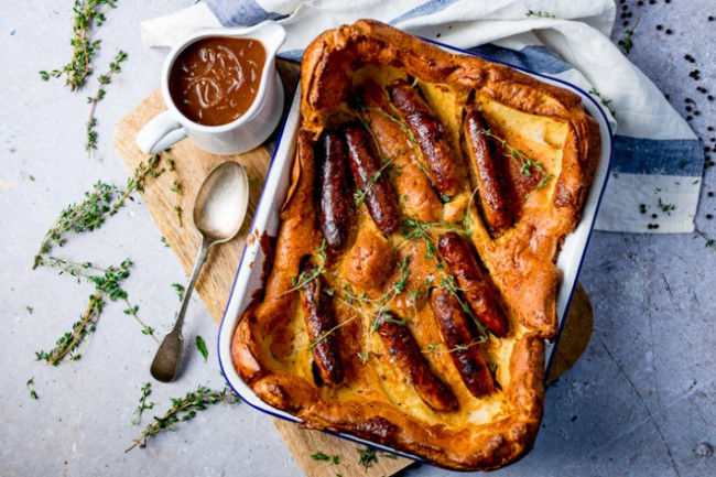 Toad In The Hole With Red Onion Gravy