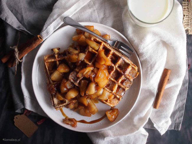 French Toast Waffles With Caramelised Apples