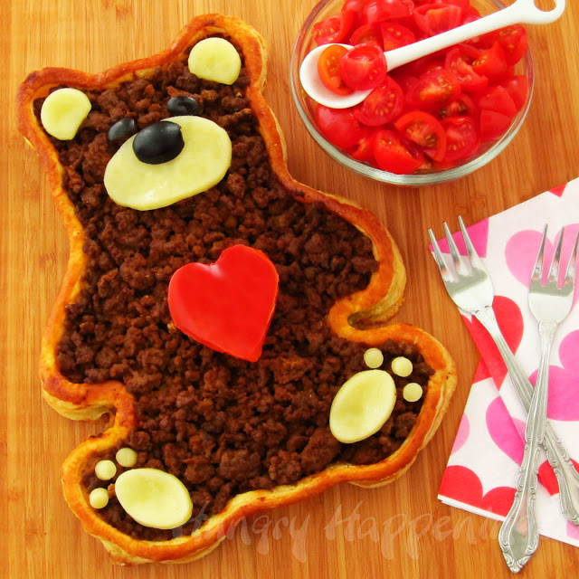 A Valentine’s Day Dinner – Teddy Bear Taco Tart
