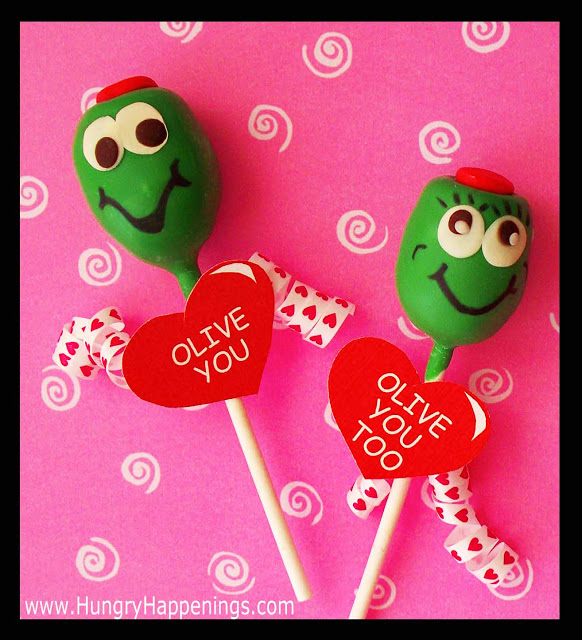 Valentine’s Day Chocolate Truffle Pops – “Olive You”