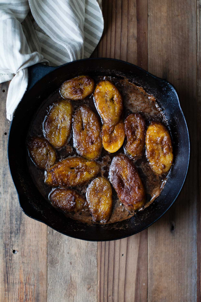 Vanilla Bean Haupia Coconut Pudding with Caramelized Plantains