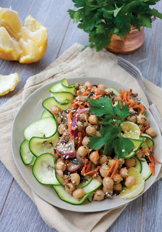 Zucchini Noodle Salad With Moroccan Chickpeas From Nourishing Noodles 