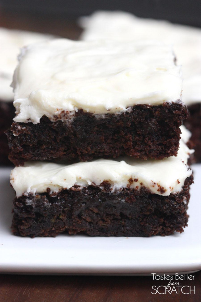 ZUCCHINI BROWNIES WITH CREAM CHEESE FROSTING