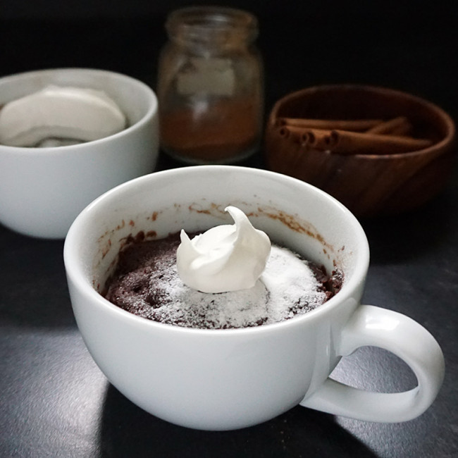 Mexican chocolate coffee mug cake