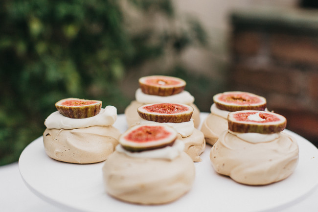 Brown Sugar Pavlovas With Rosewater Cream And Figs