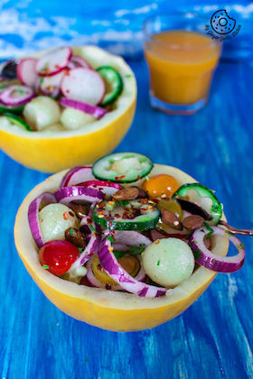 Honeydew Melon Radish Salad Bowls