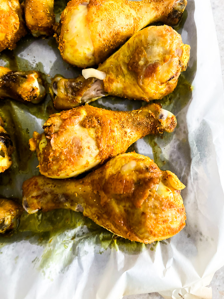 Roasted Curried Chicken Drumsticks - Lisa G Cooks