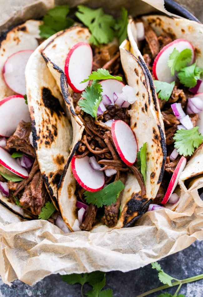Sweet and Spicy Ancho Chile Short Rib Tacos