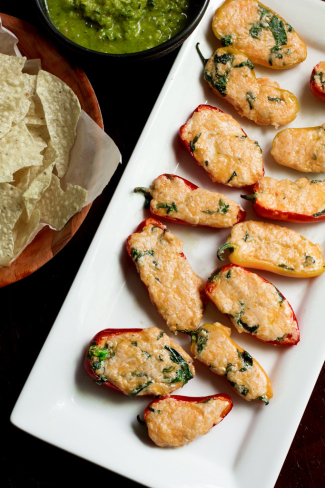 Spinach and Cheese Stuffed Peppers - Away From the Box