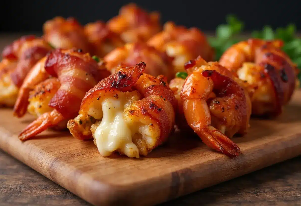 Bacon Wrapped Shrimp With Cheese