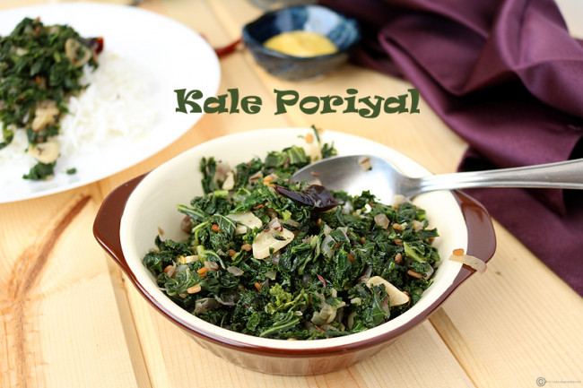 Kale Poriyal - South Indian Style Sauteed Kale Recipe