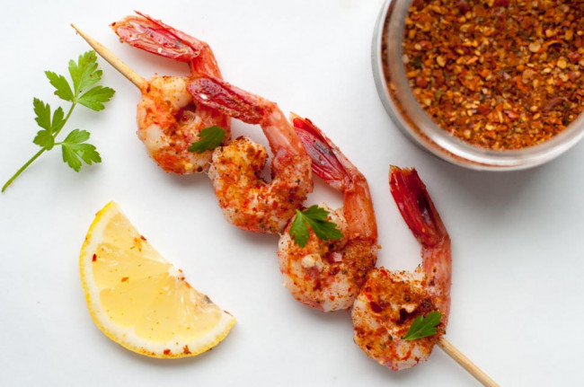 easy 5-minute harissa shrimp 