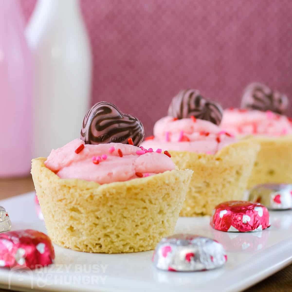 Cookie Cups with Strawberry Cream Cheese Filling