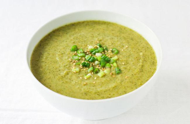 Roasted Broccoli and White Bean Soup - Vegan