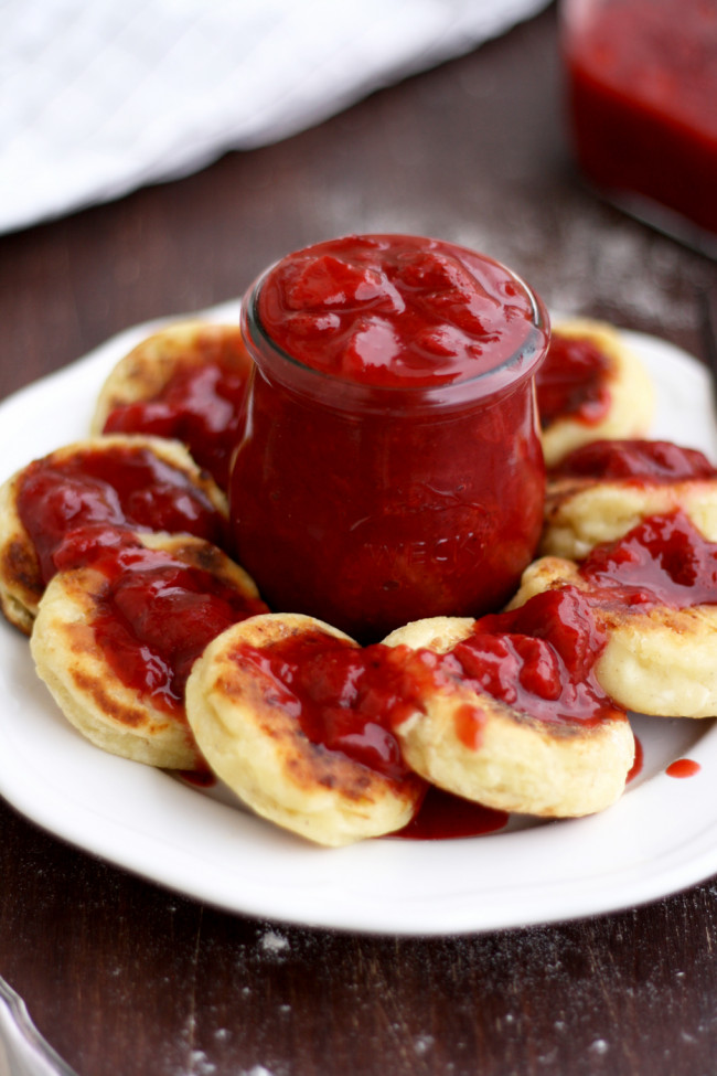Russian Syrniki with Strawberry Sauce