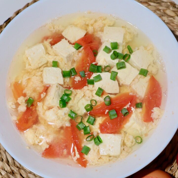 Tofu And Tomato Egg Drop Soup