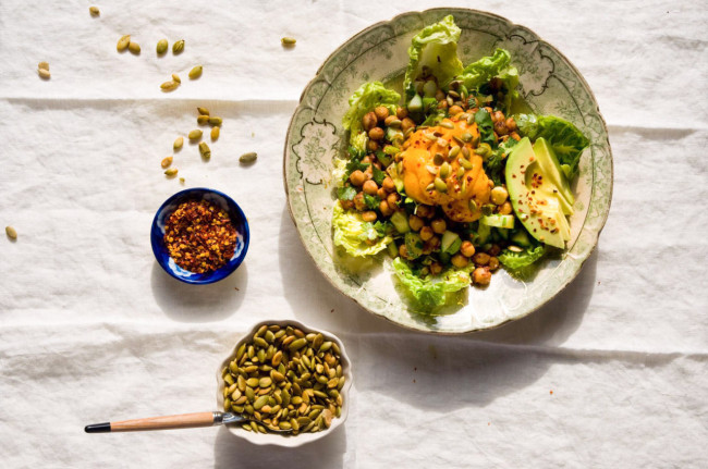 Warm Spiced Chickpea Salad With Butternut Puree