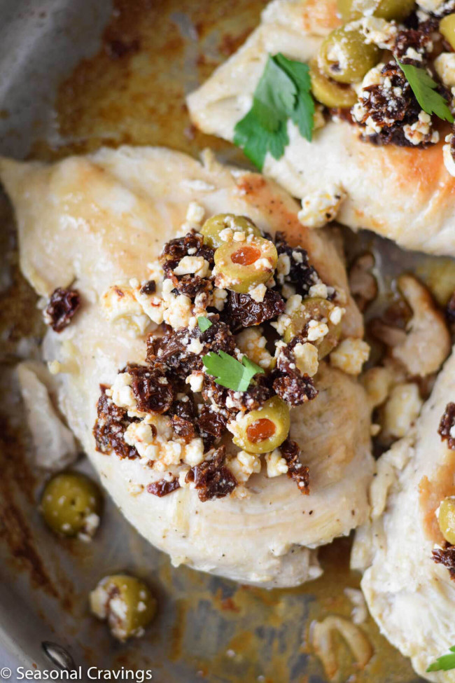 Skillet Chicken With Feta, Sun-dried Tomatoes And Olives