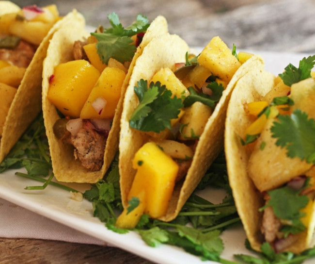 Easy Chicken Tacos With Pineapple Mango Salsa