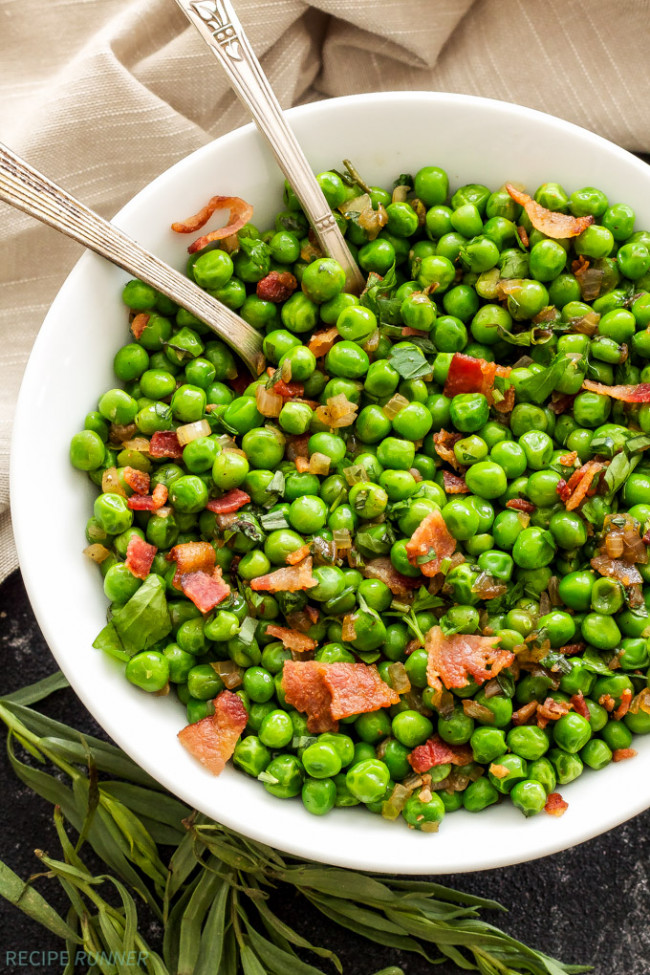 Sauteed  Herbed Peas with Bacon