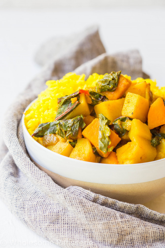 Spicy Potato Spinach Curry