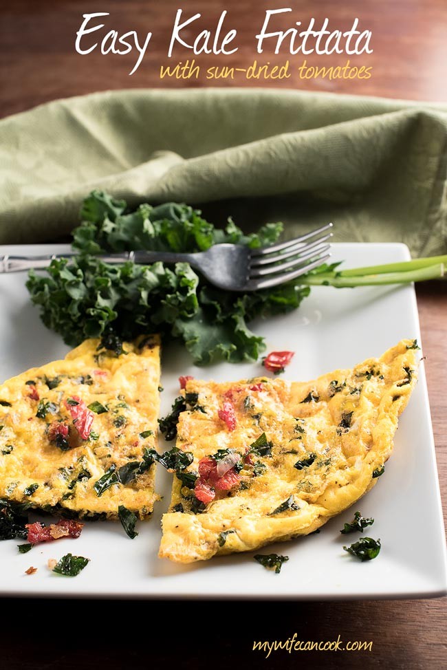 Kale Frittata with Sun-Dried Tomatoes