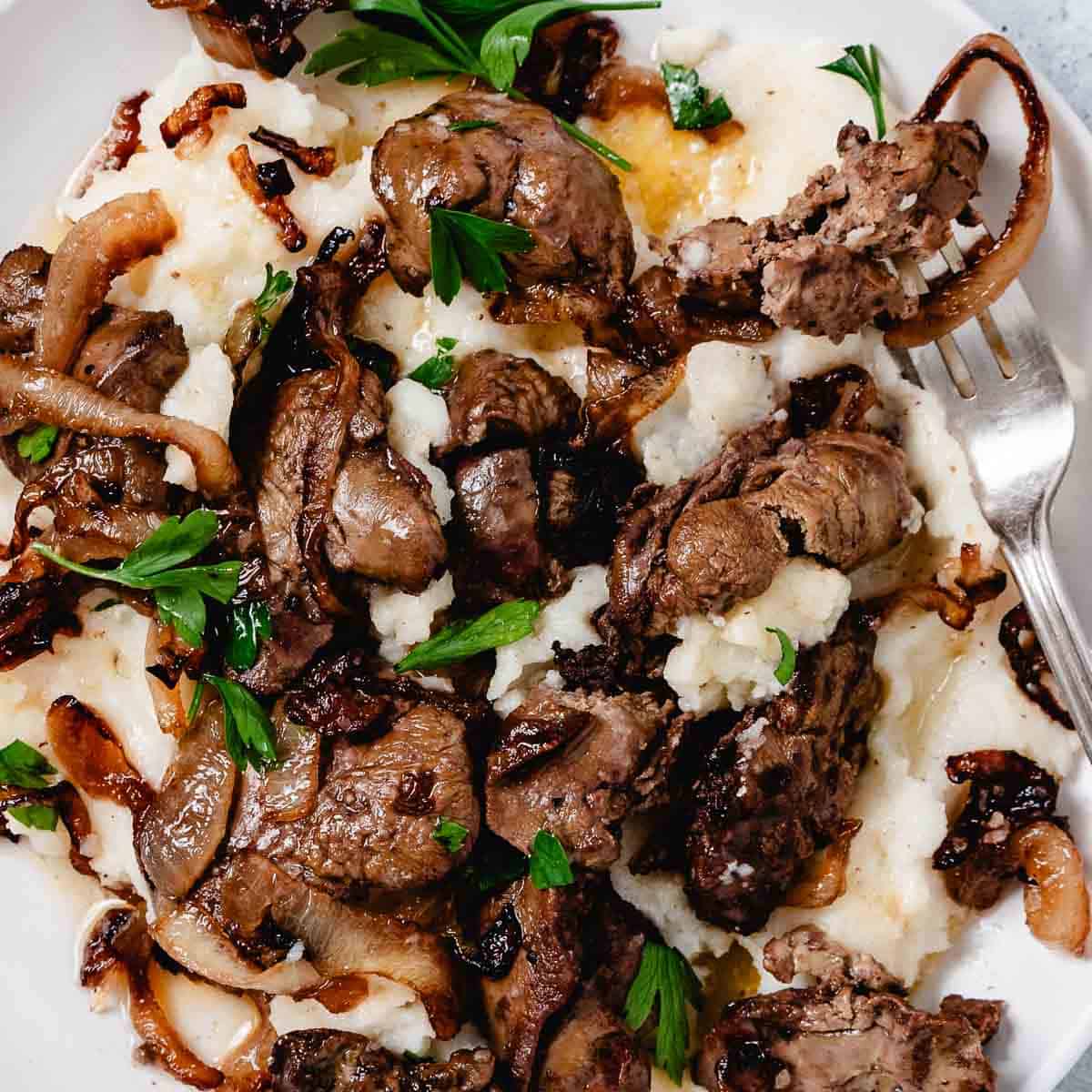 Air Fryer Chicken Livers and Onions