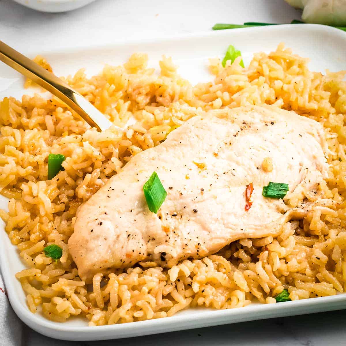 One Skillet Garlic Chicken with Rice